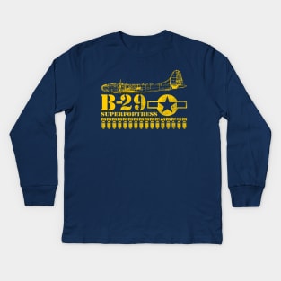 B-29 Superfortress (distressed) Kids Long Sleeve T-Shirt